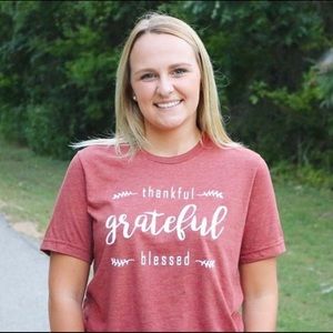 “THANKFUL•GRATEFUL•BLESSED”—GRAPHIC TEE!! BNWOT!!